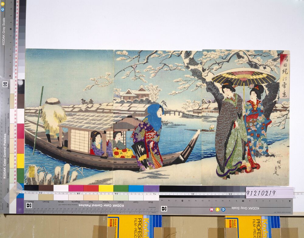 作品画像：隅田堤の雪景
