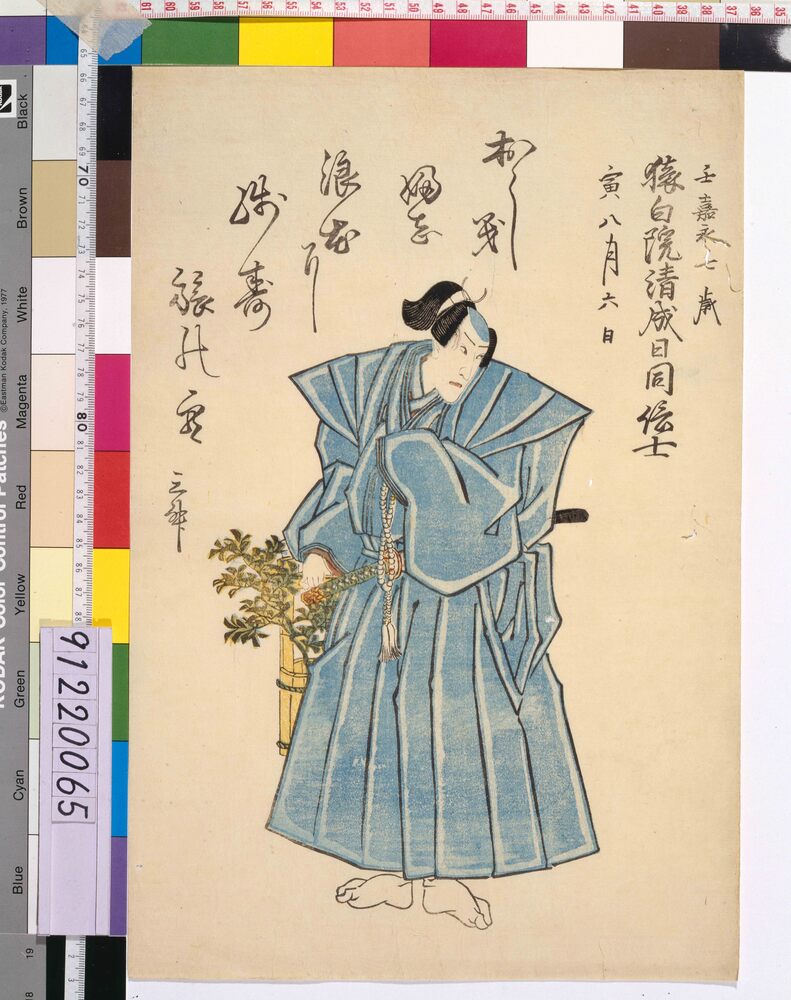 作品画像:八代目市川団十郎 死絵 「おしきぬを」