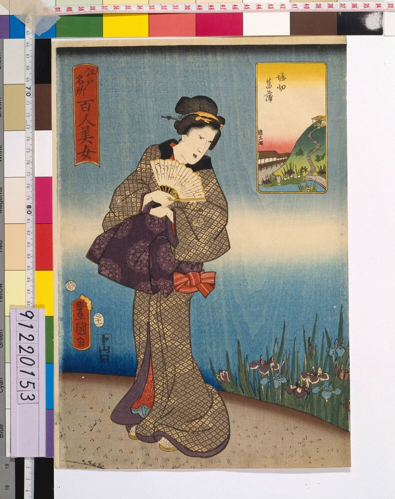作品画像：江戸名所百人美女 堀切菖蒲