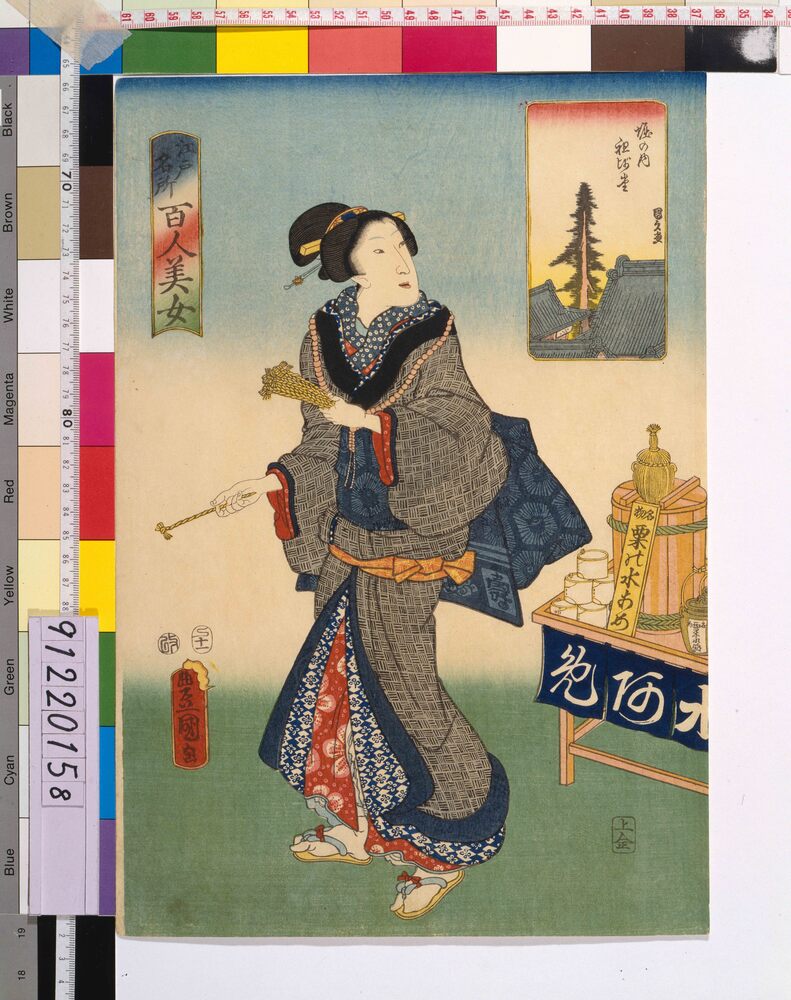 作品画像:江戸名所百人美女 堀の内祖師堂