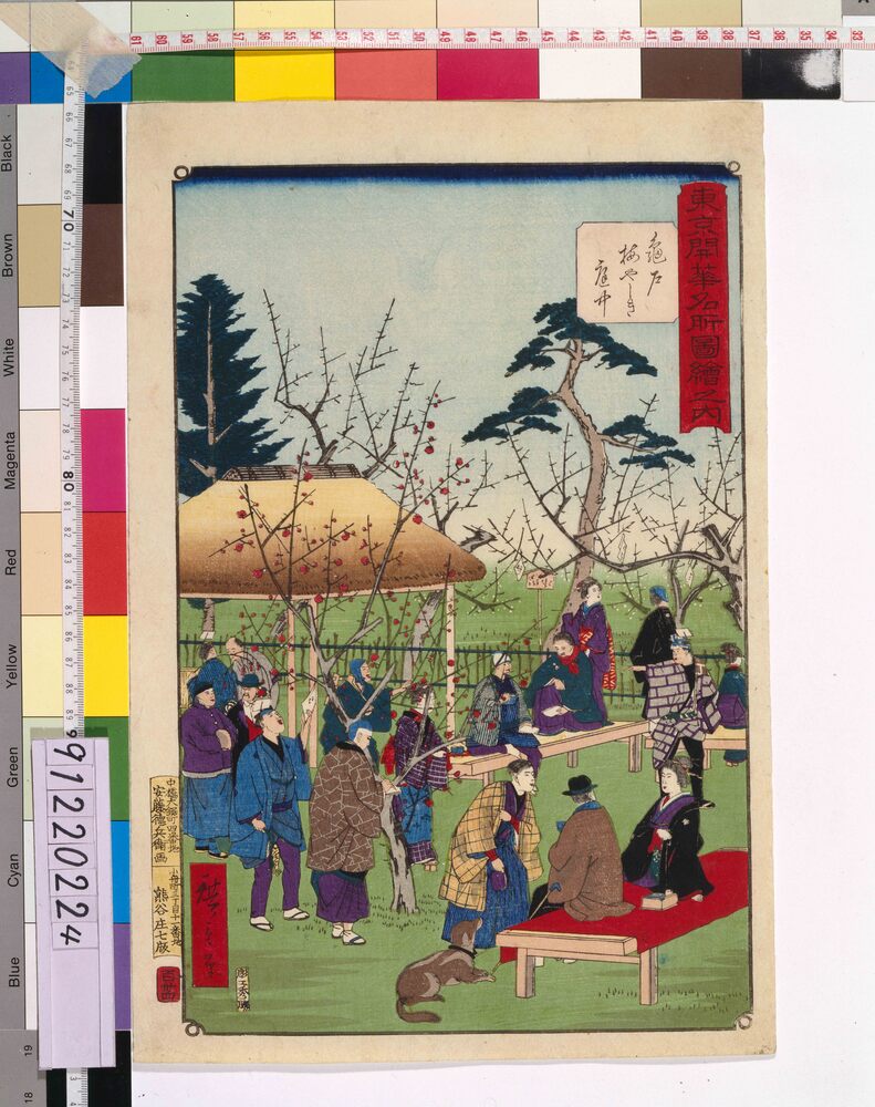 作品画像:東京開華名所図絵之内 亀戸梅やしき庭中