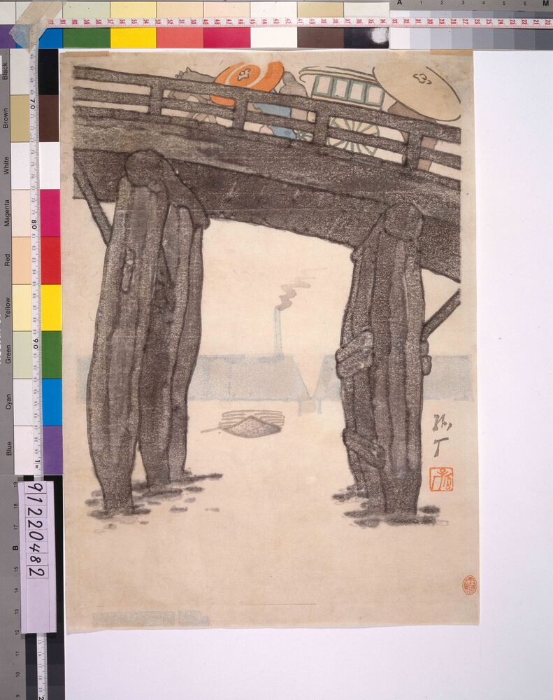 作品画像：千住大橋の雨