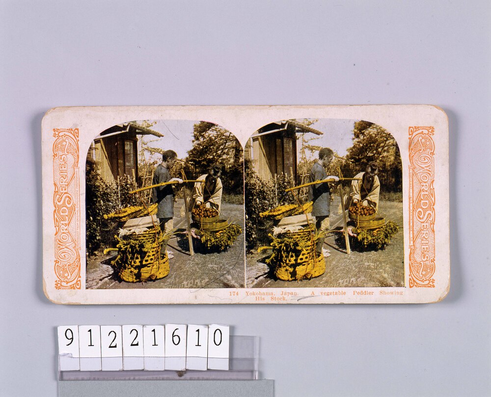 Yokohama,Japan.A vegetable Peddler Showing His Stock.174