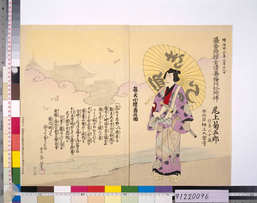 作品画像：五代目尾上菊五郎 死絵 「弁天小僧菊之助」
