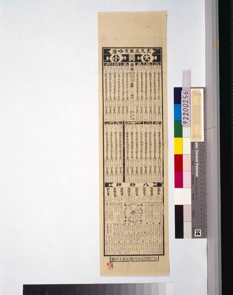 作品画像：江戸暦開板所文久三癸亥略暦(大小暦)