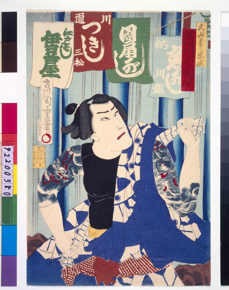 作品画像：大山詣役者揃 米次 市川小団次