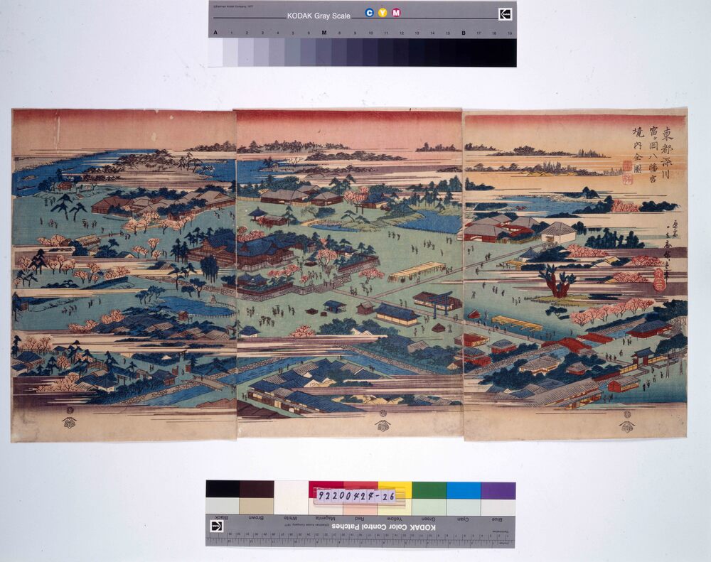 作品画像:東都深川富ヶ岡八幡宮境内全図