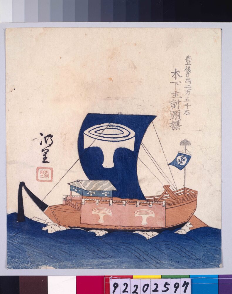 作品画像：諸大名船絵図 豊後日出 木下主計頭