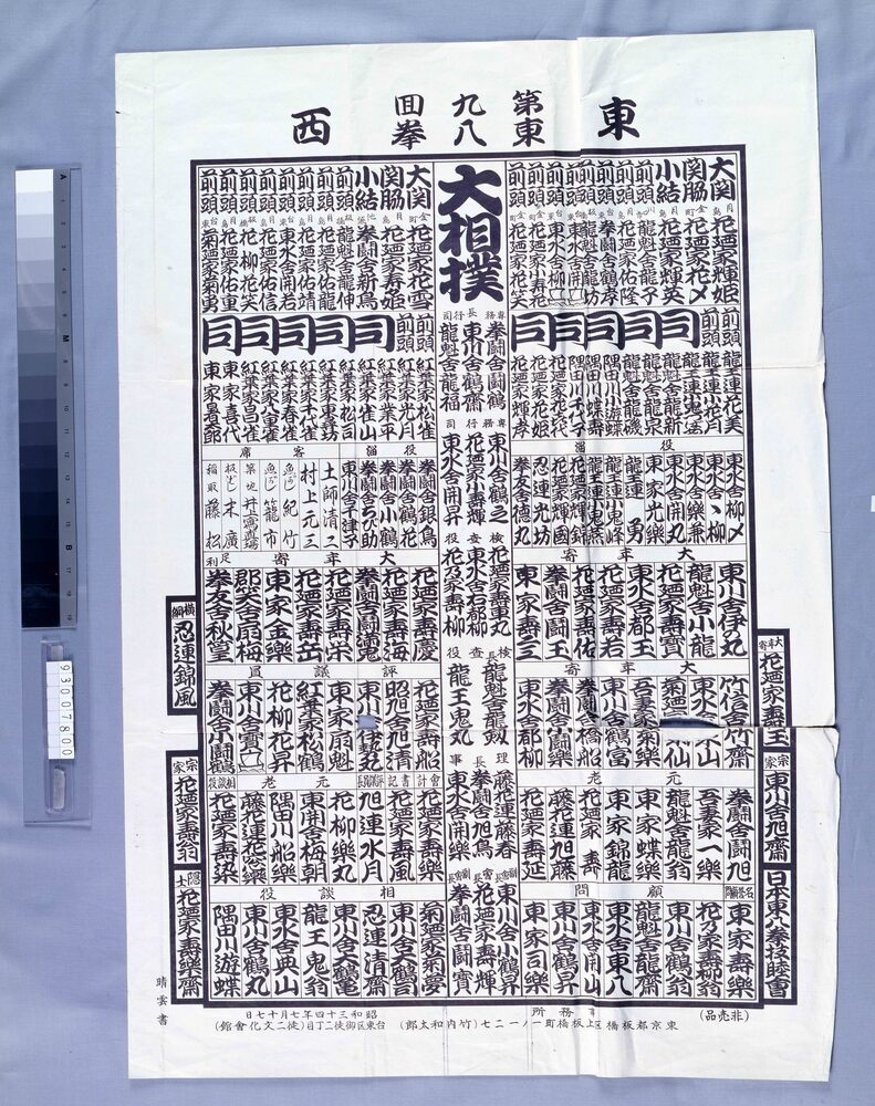 作品画像:第九回東八拳大相撲番付