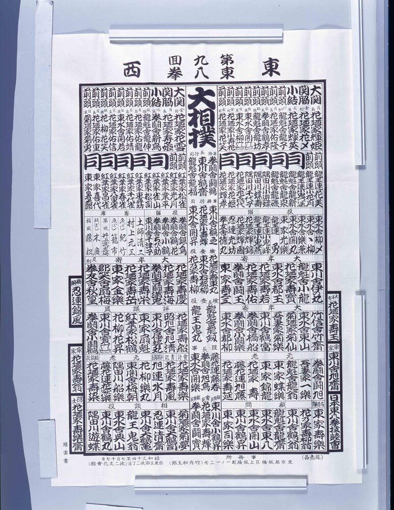 作品画像:第九回東八拳大相撲番付