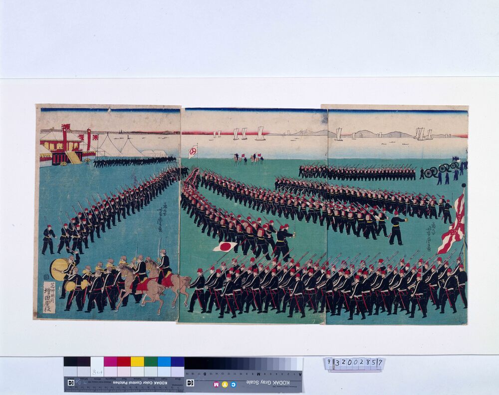 作品画像：明治政府軍調練の図
