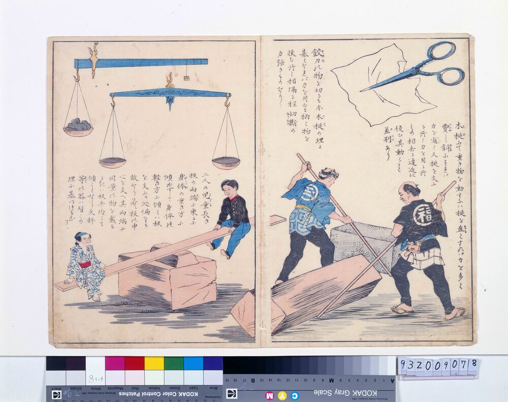 作品画像:教育錦絵 力学解説 木梃・天秤