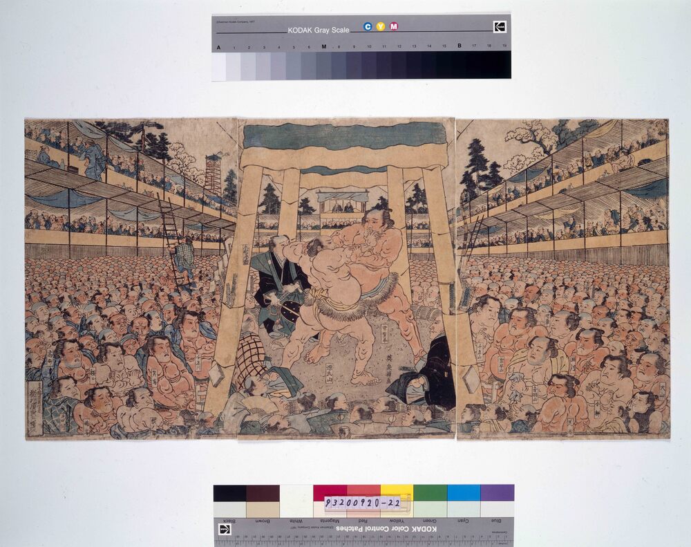 作品画像:相撲取組図