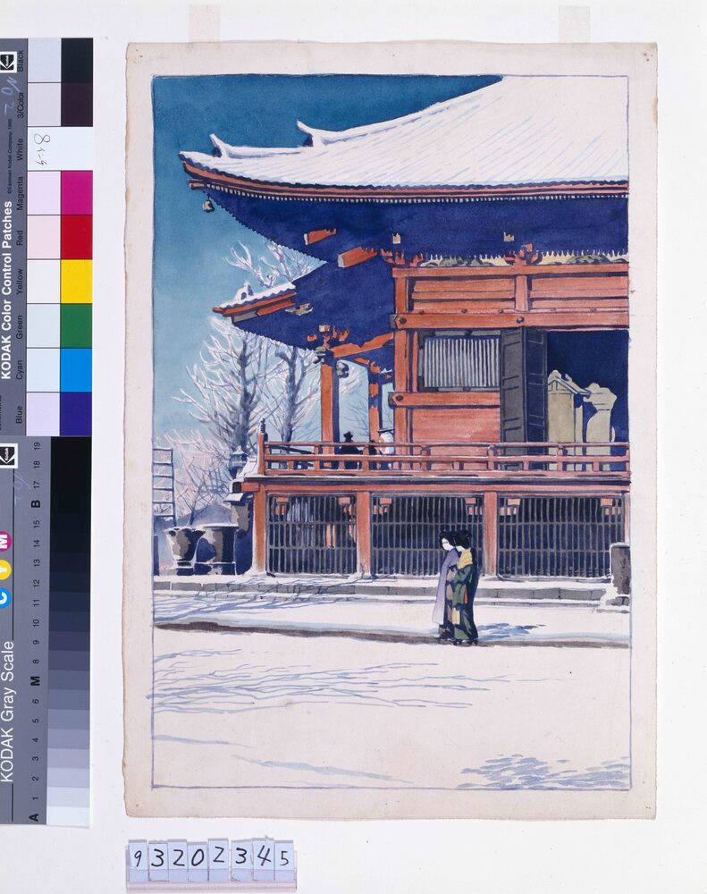 作品画像:東京二十景 浅草観音の雪晴 原画