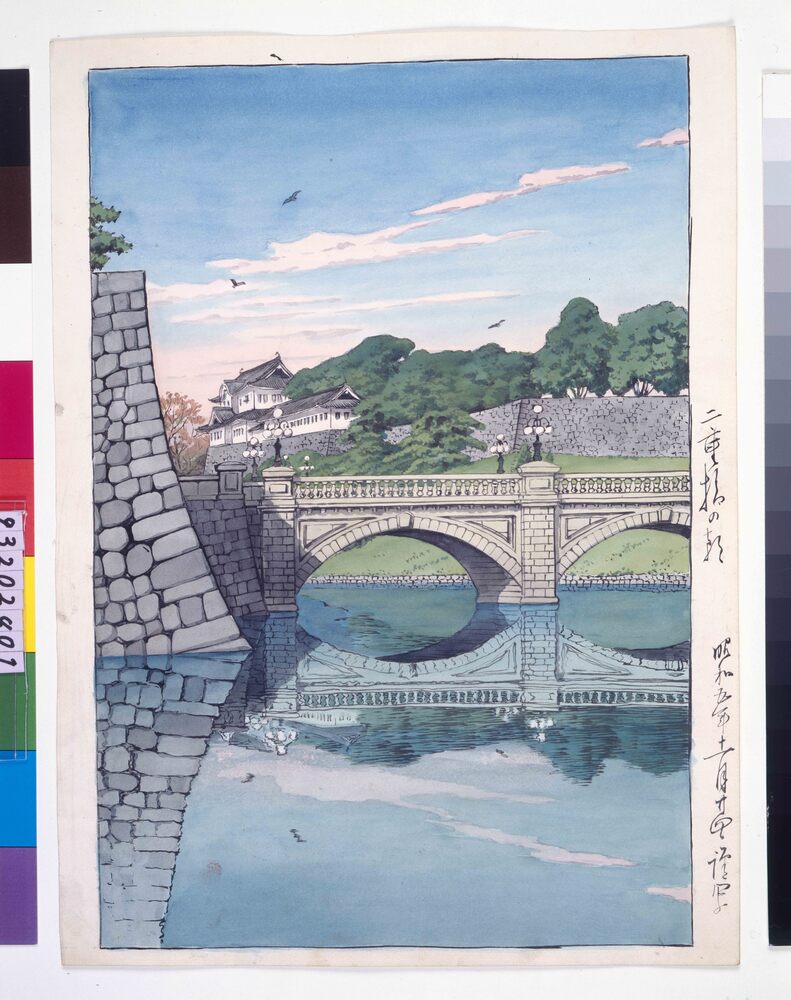 作品画像:二重橋の朝 原画