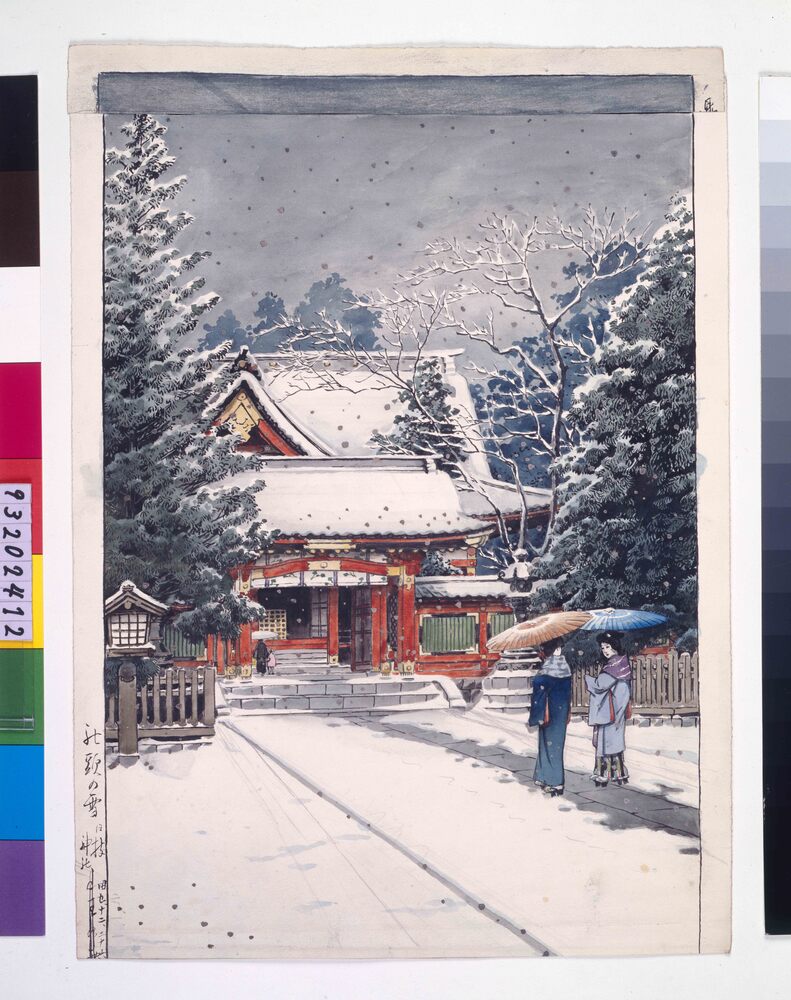 社頭の雪(日枝神社) 原画