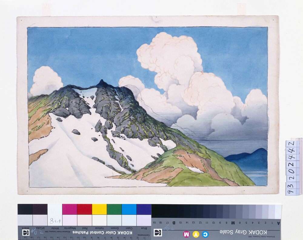 作品画像:旅みやげ第三集 白馬山より見たる朝日嶽 原画