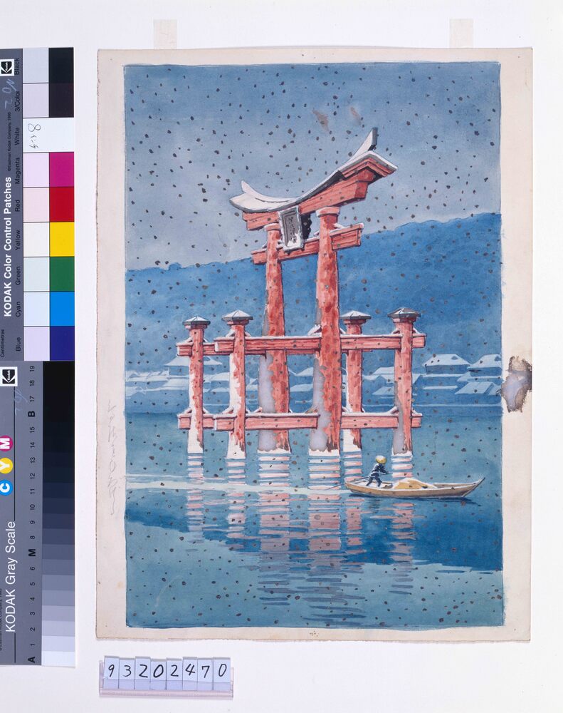 作品画像:旅みやげ第三集 雪の宮島 原画