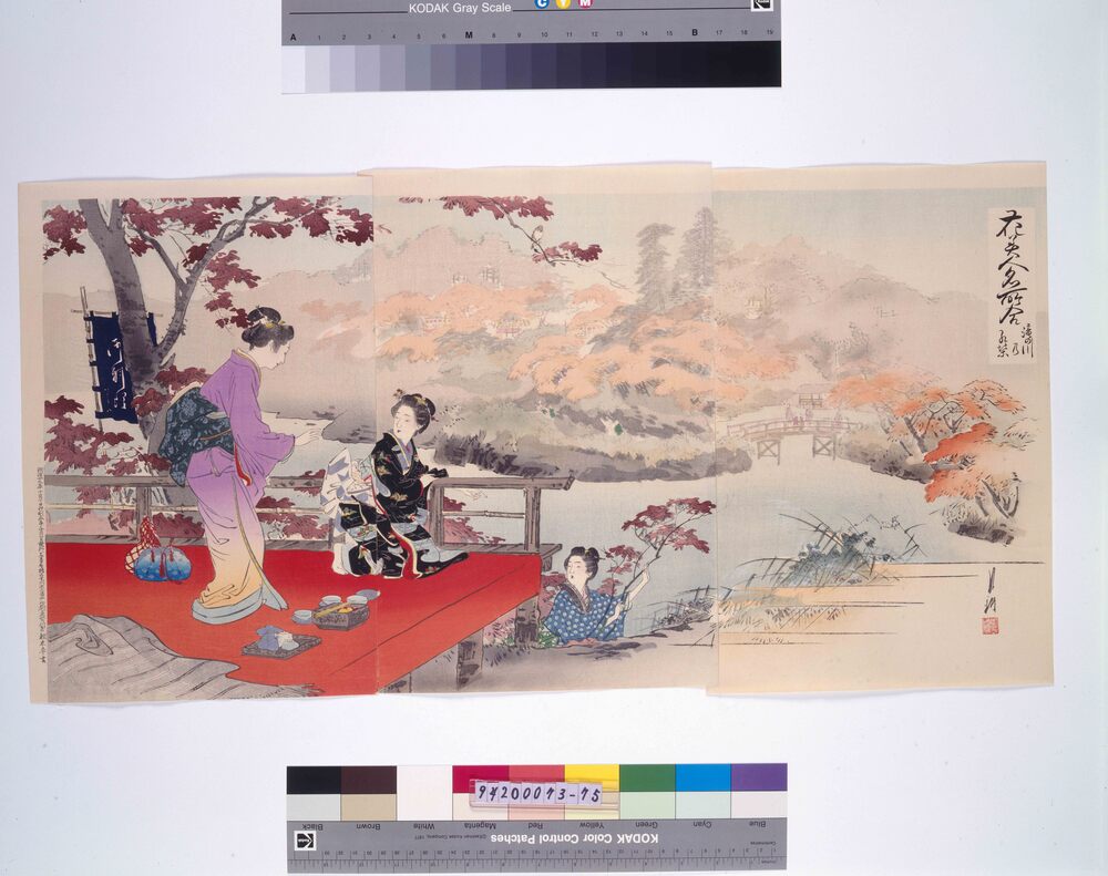 作品画像：花美人名所合 滝の川乃紅葉