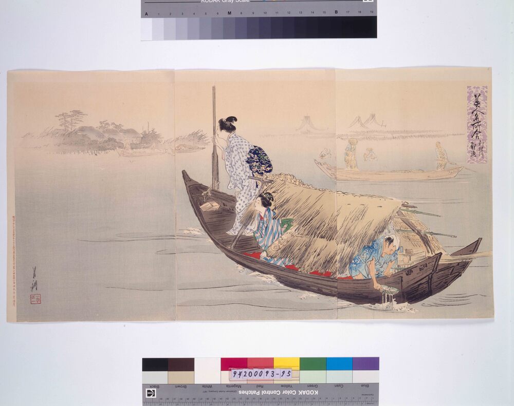 作品画像:美人名所合 利根川鯉漁