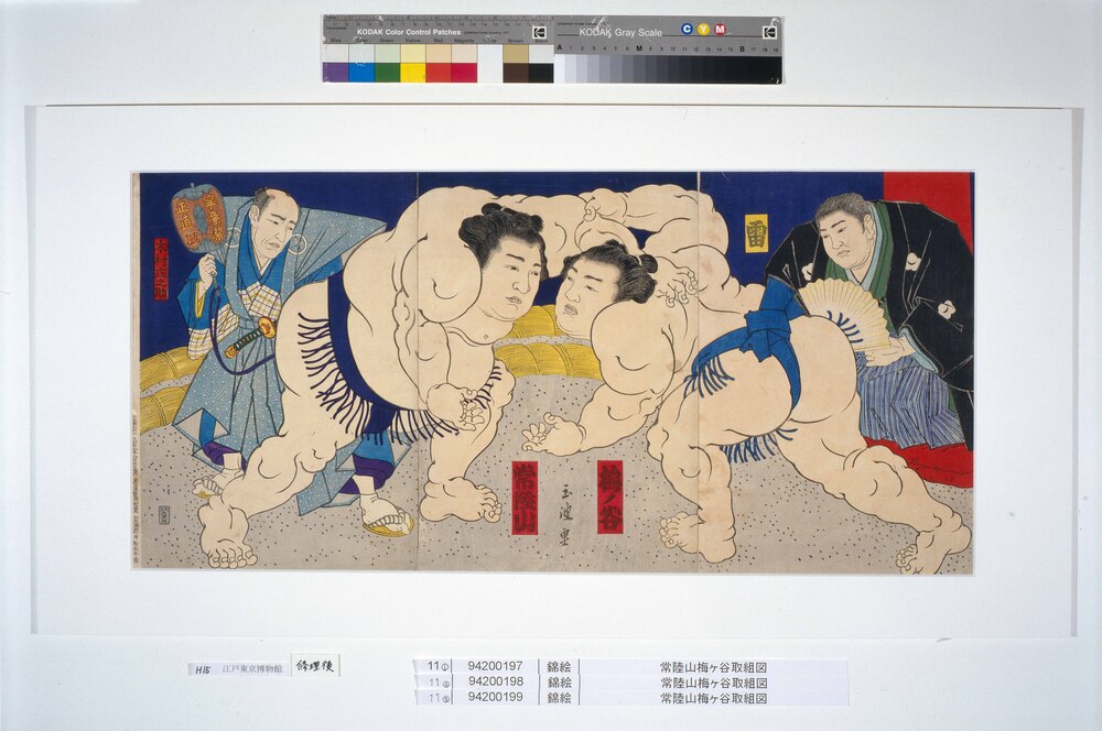 作品画像:常陸山梅ヶ谷取組図