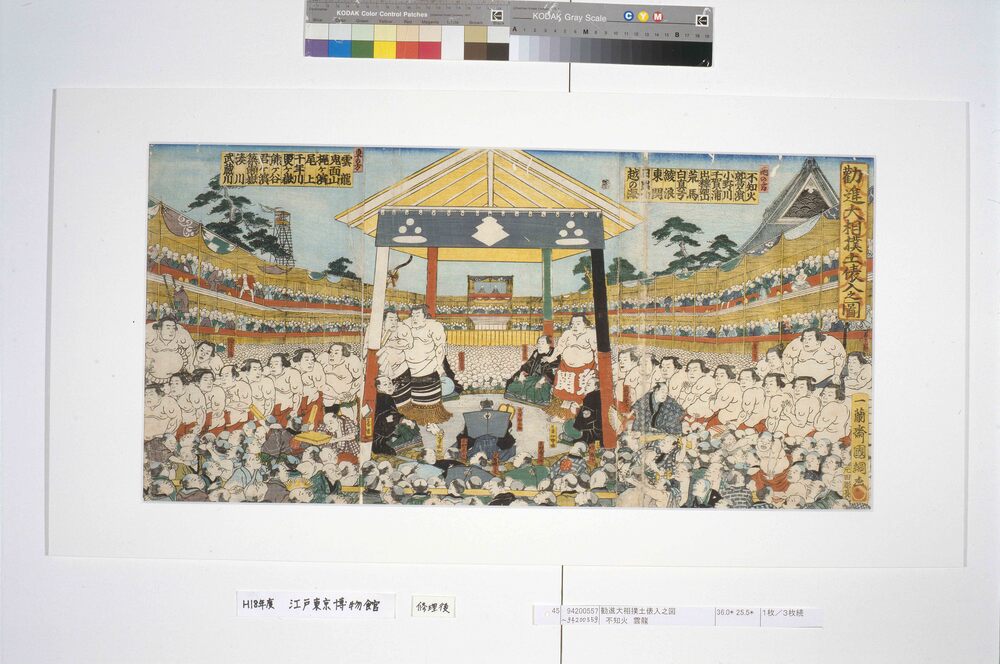 作品画像:勧進大相撲土俵入之図 不知火 雲龍