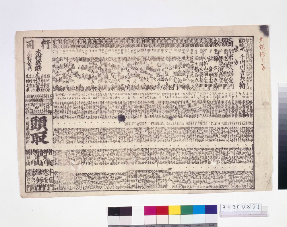 作品画像:難波新地勧進大相撲番付 天保十一年六月