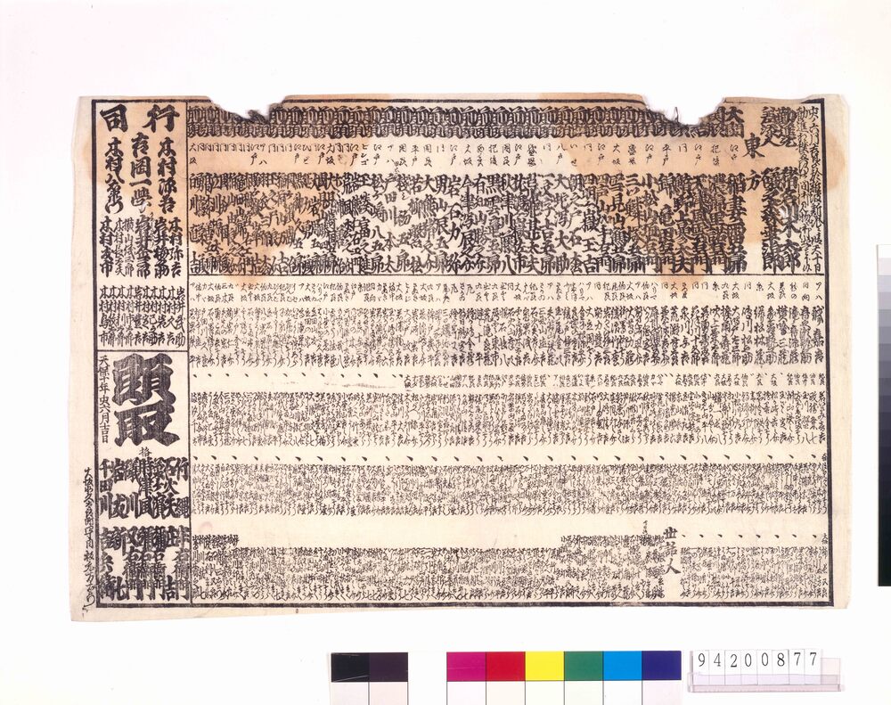 作品画像：難波新地勧進大相撲番付 天保十年六月場所