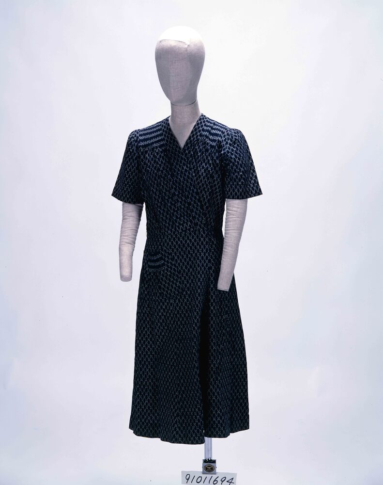 作品画像:更生服 紺木綿地絣