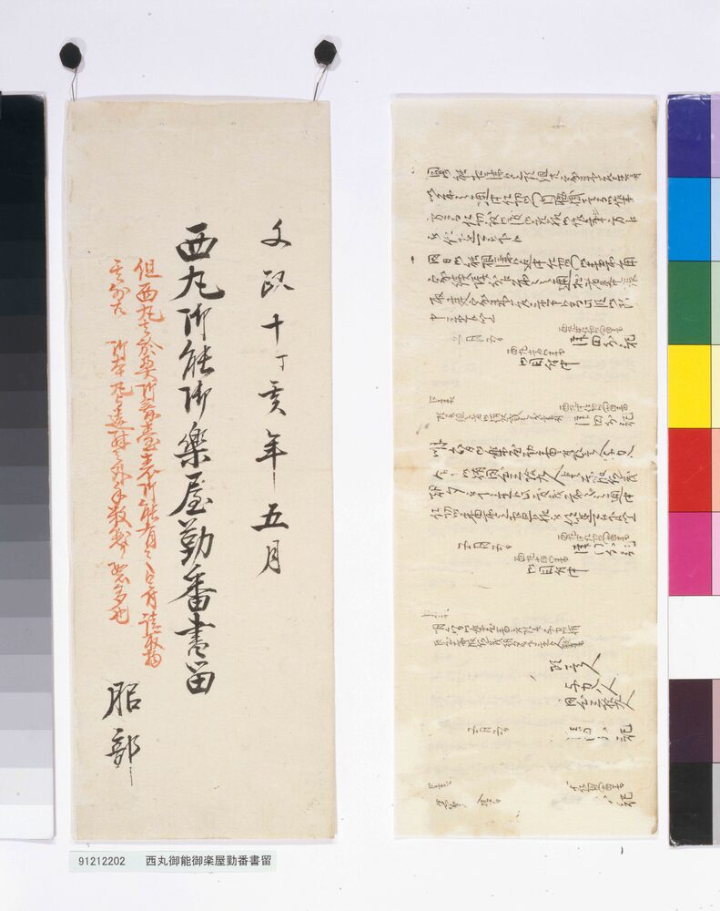 作品画像:西丸御能御楽屋勤番書留