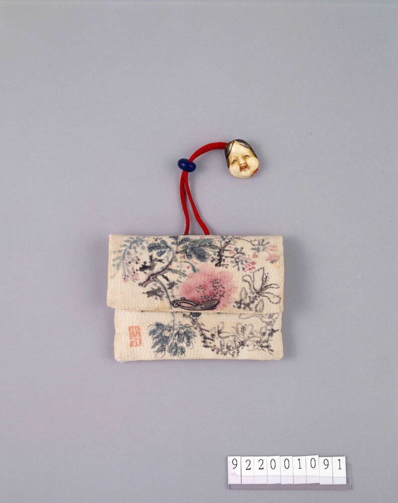 作品画像:垂桜と梅文友禅染財布