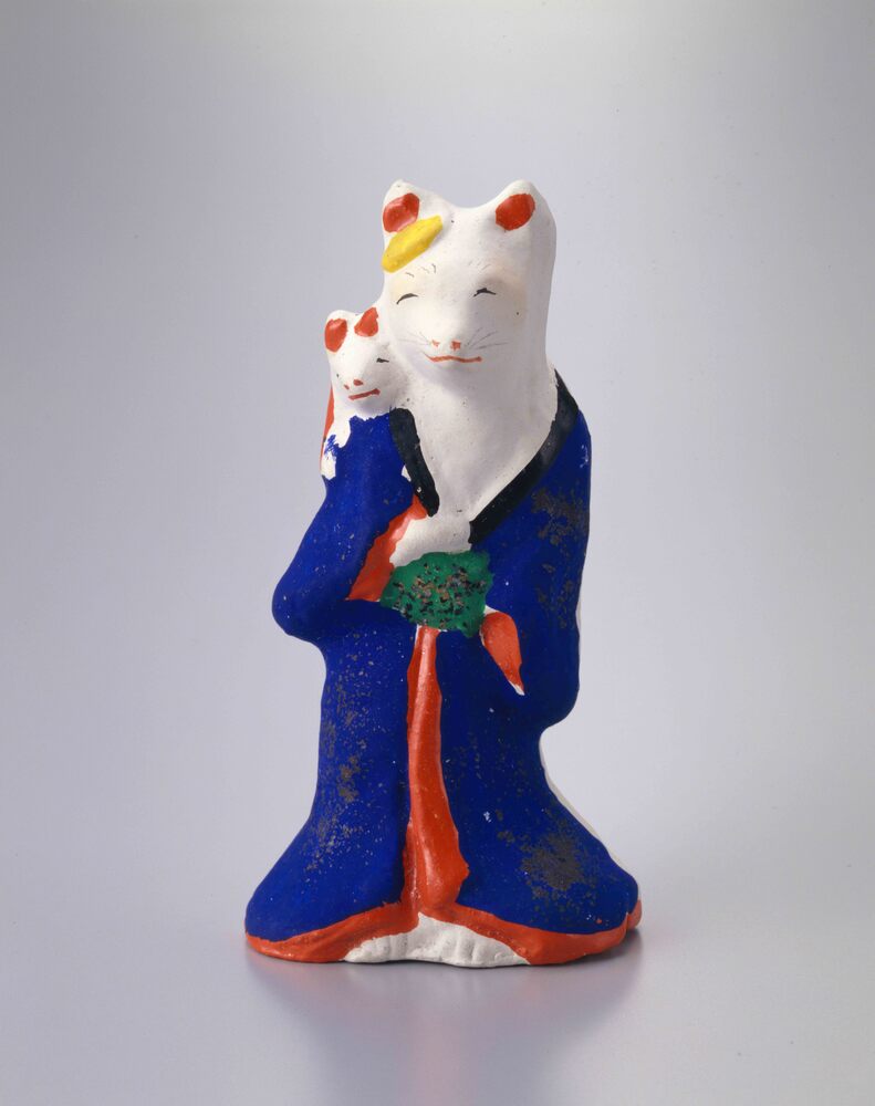 作品画像：今戸人形 子持狐