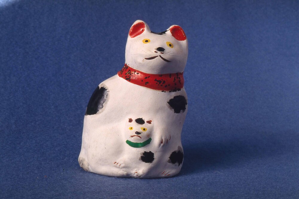 作品画像:今戸人形 子持猫