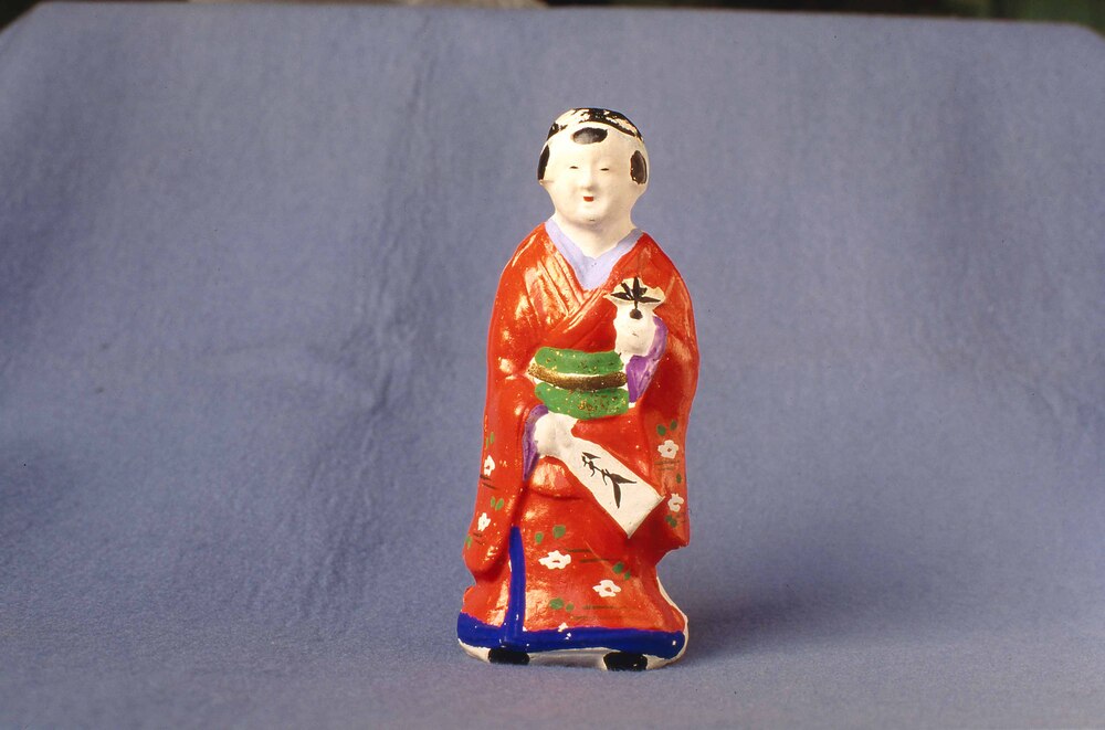 作品画像:今戸人形 羽根つき(大)