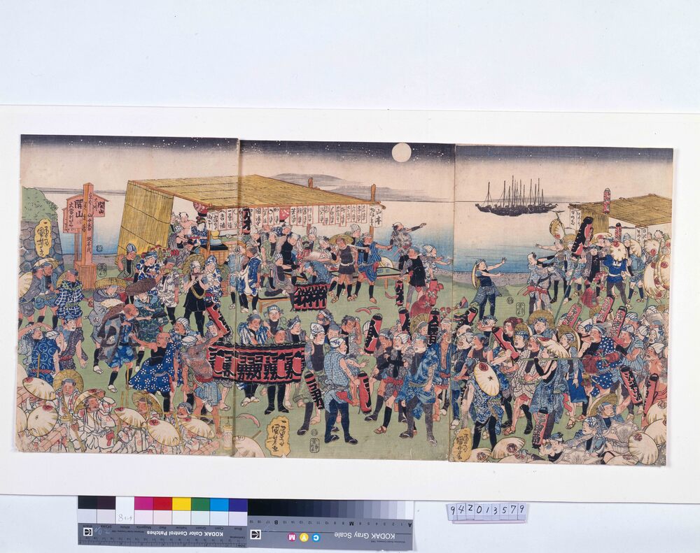 作品画像:高輪大木戸の大山講と富士講