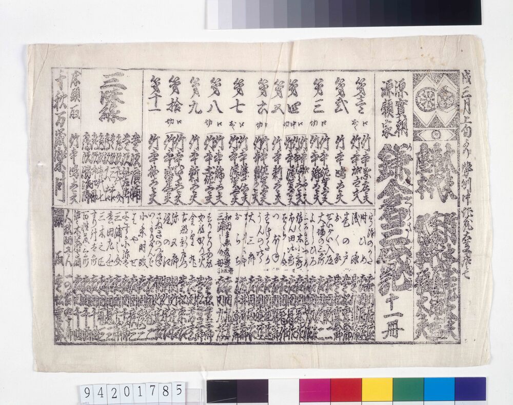 作品画像：浄瑠璃番付(「鎌倉三代記」)