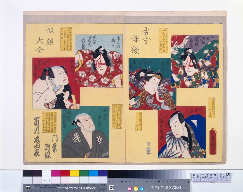 作品画像：古今俳優似顔大全 市川成田家 門葉附禄