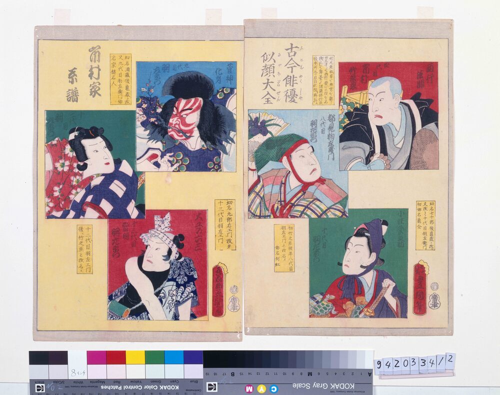 作品画像:古今俳優似顔大全 市村家系譜