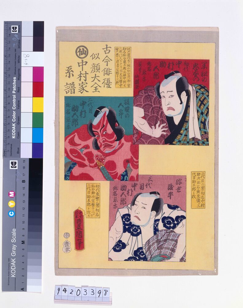 作品画像:古今俳優似顔大全 中村家系譜