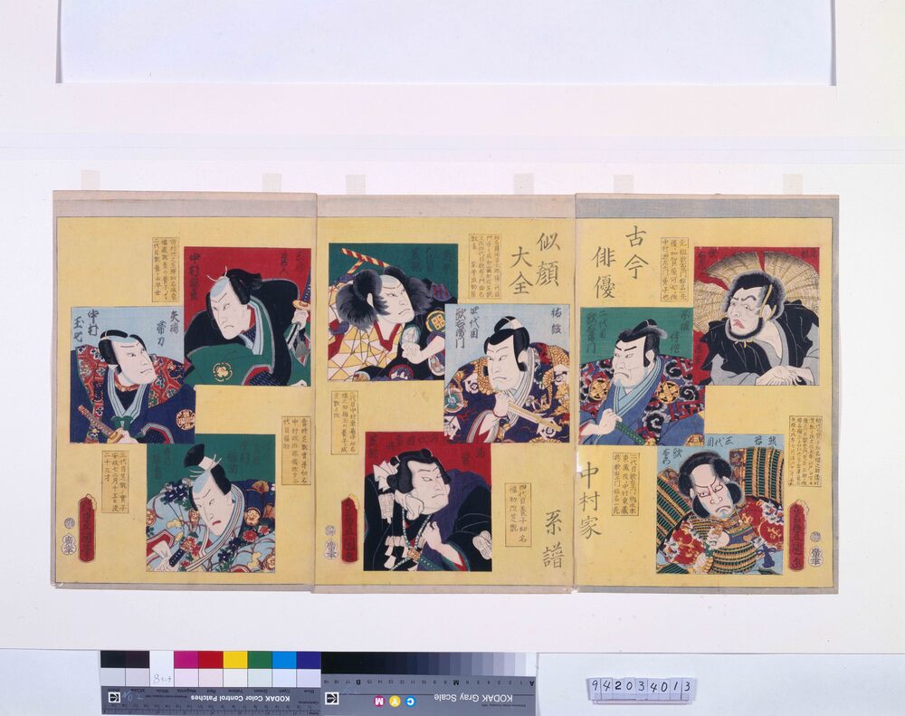 作品画像：古今俳優似顔大全 中村家系譜