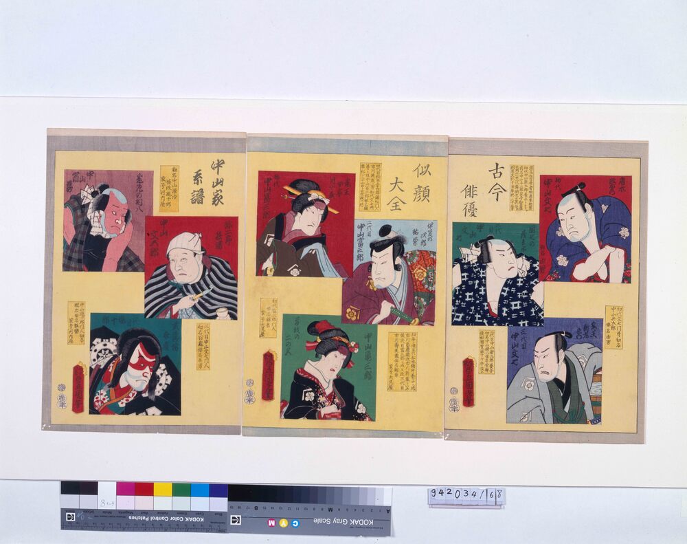 作品画像:古今俳優似顔大全 中山家系譜