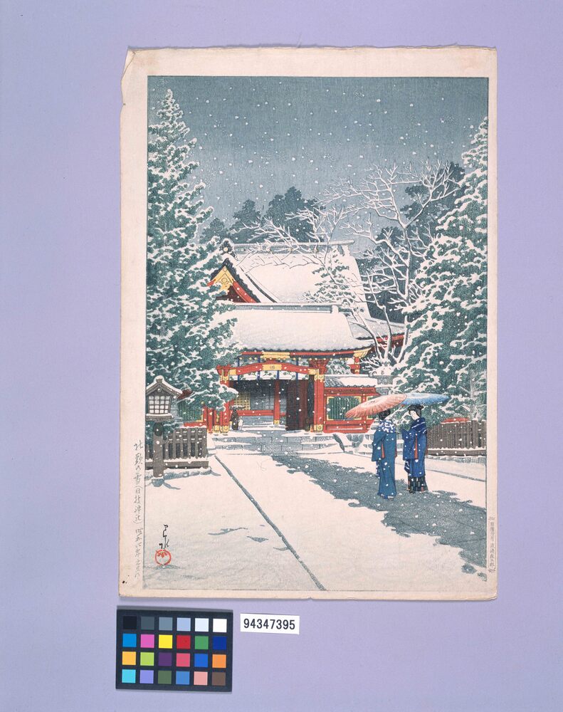 作品画像:社頭の雪(日枝神社)
