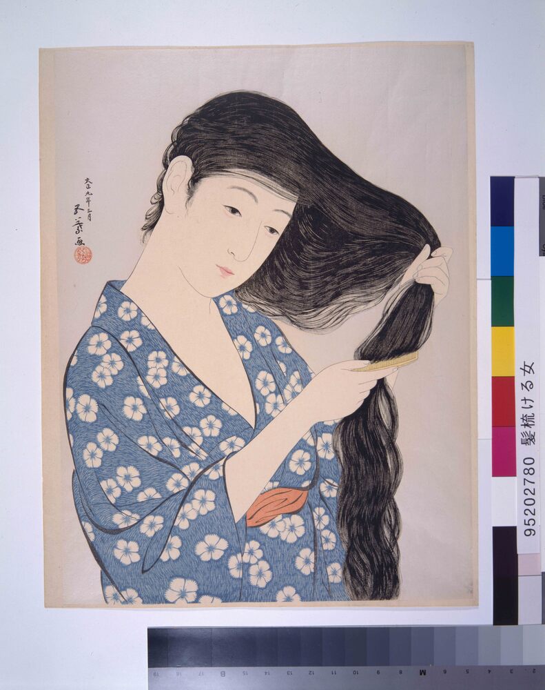 作品画像：髪梳ける女