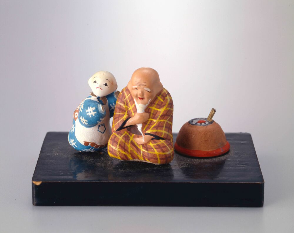 作品画像：土人形 老人と子坊主
