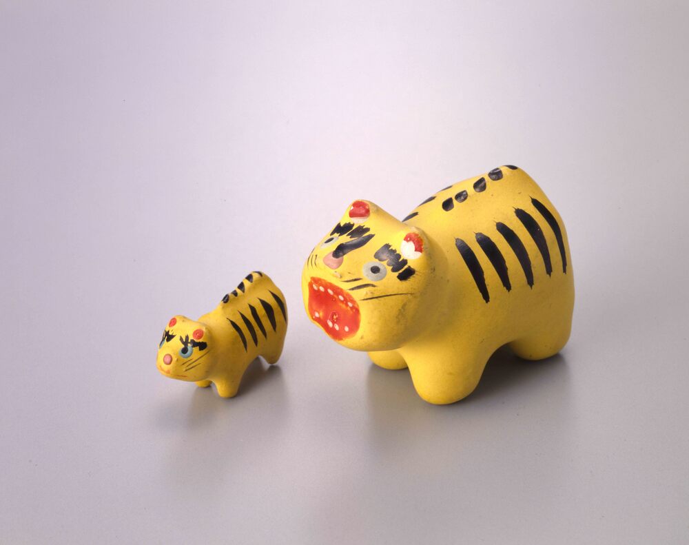 作品画像：土人形 虎 親
