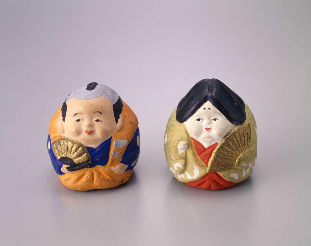 作品画像：土人形 夫婦 妻