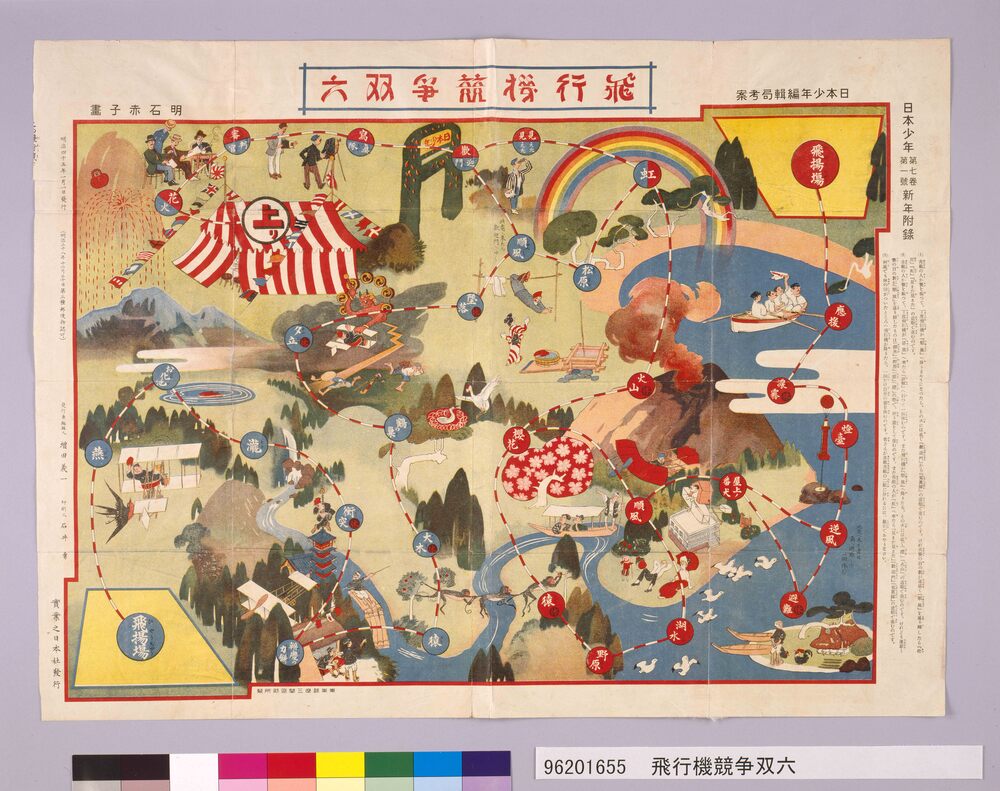 作品画像:飛行機競争双六(『日本少年』7巻1号付録)