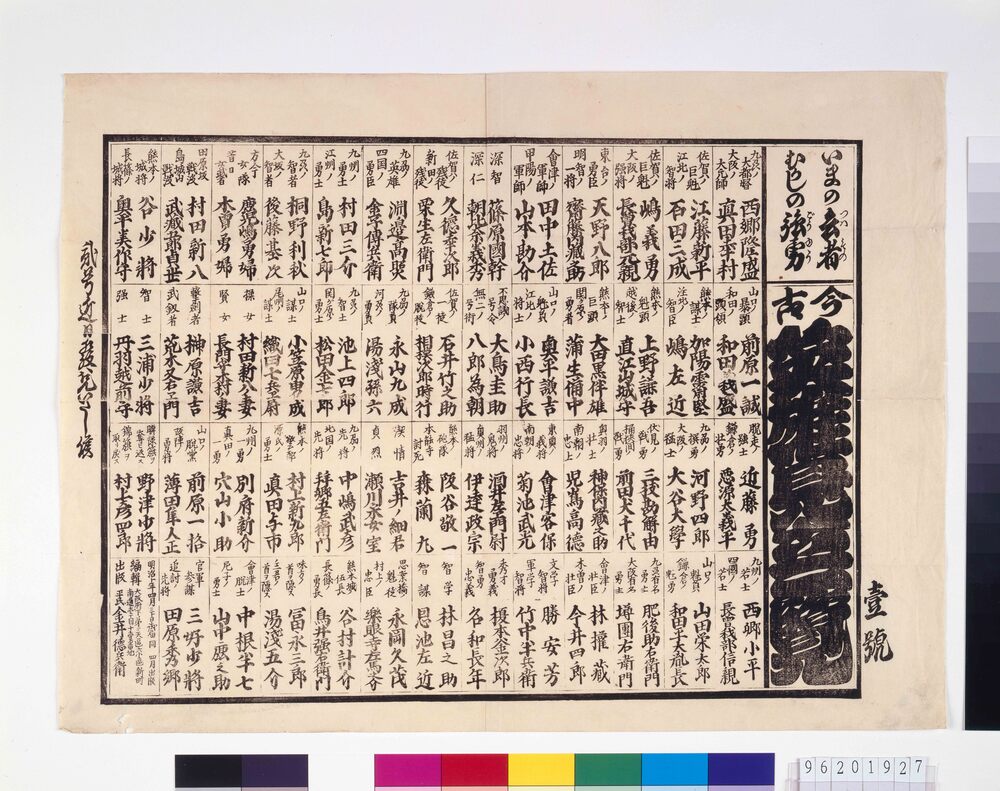 作品画像:古今英雄見立一覧