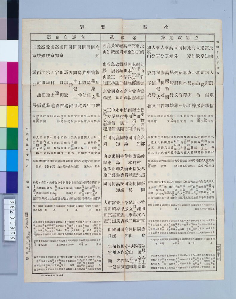 作品画像:大日本 改党一覧表