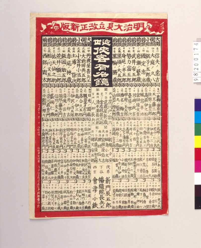 近世侠客有名鏡 明治大見立改正新版